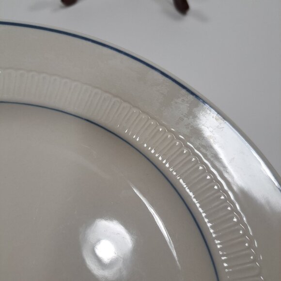 Vintage Syracuse China Restaurant Hotel Blue Trim Geometric Decor Plate C1988 - Picture 4 of 7